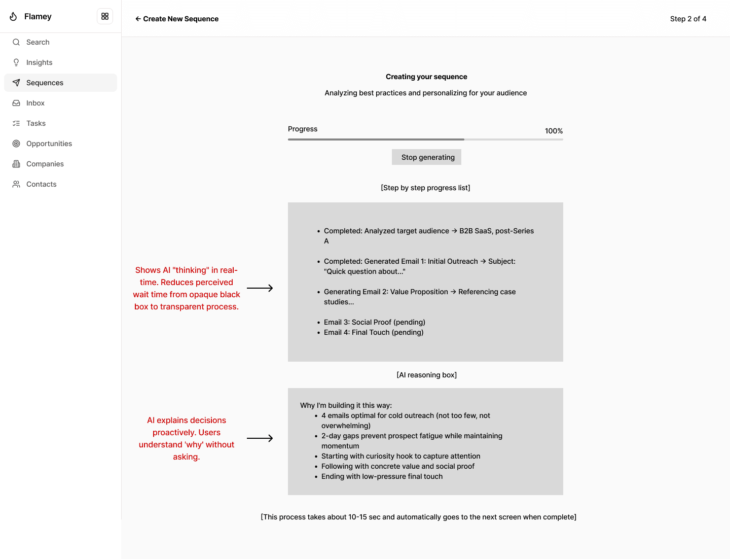 AI generation, lo-fi wireframe