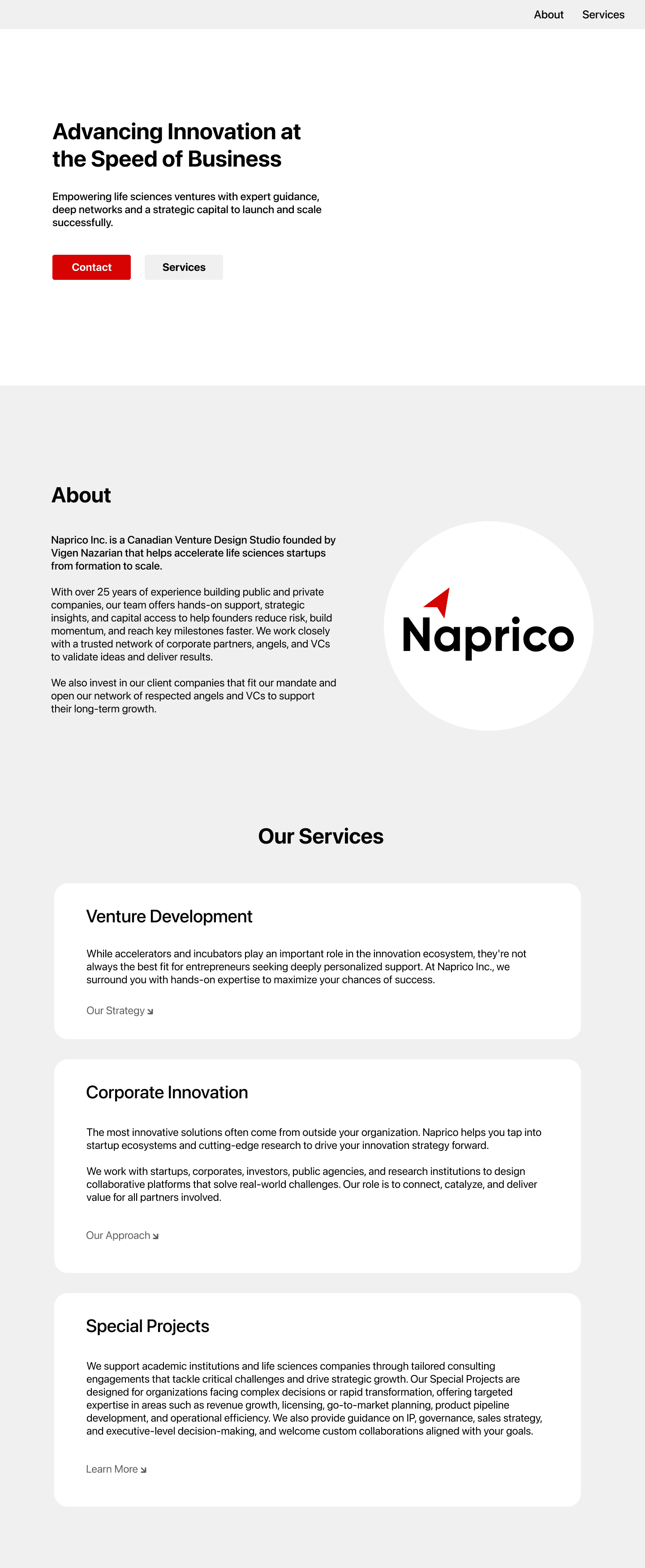 Naprico digital mockup
