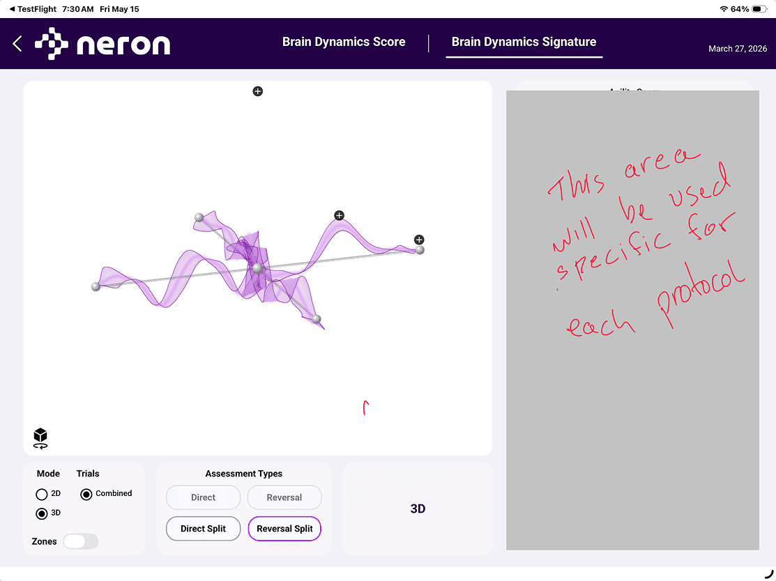 Annotated build screenshot noting that the right-hand panel will hold content specific to each protocol