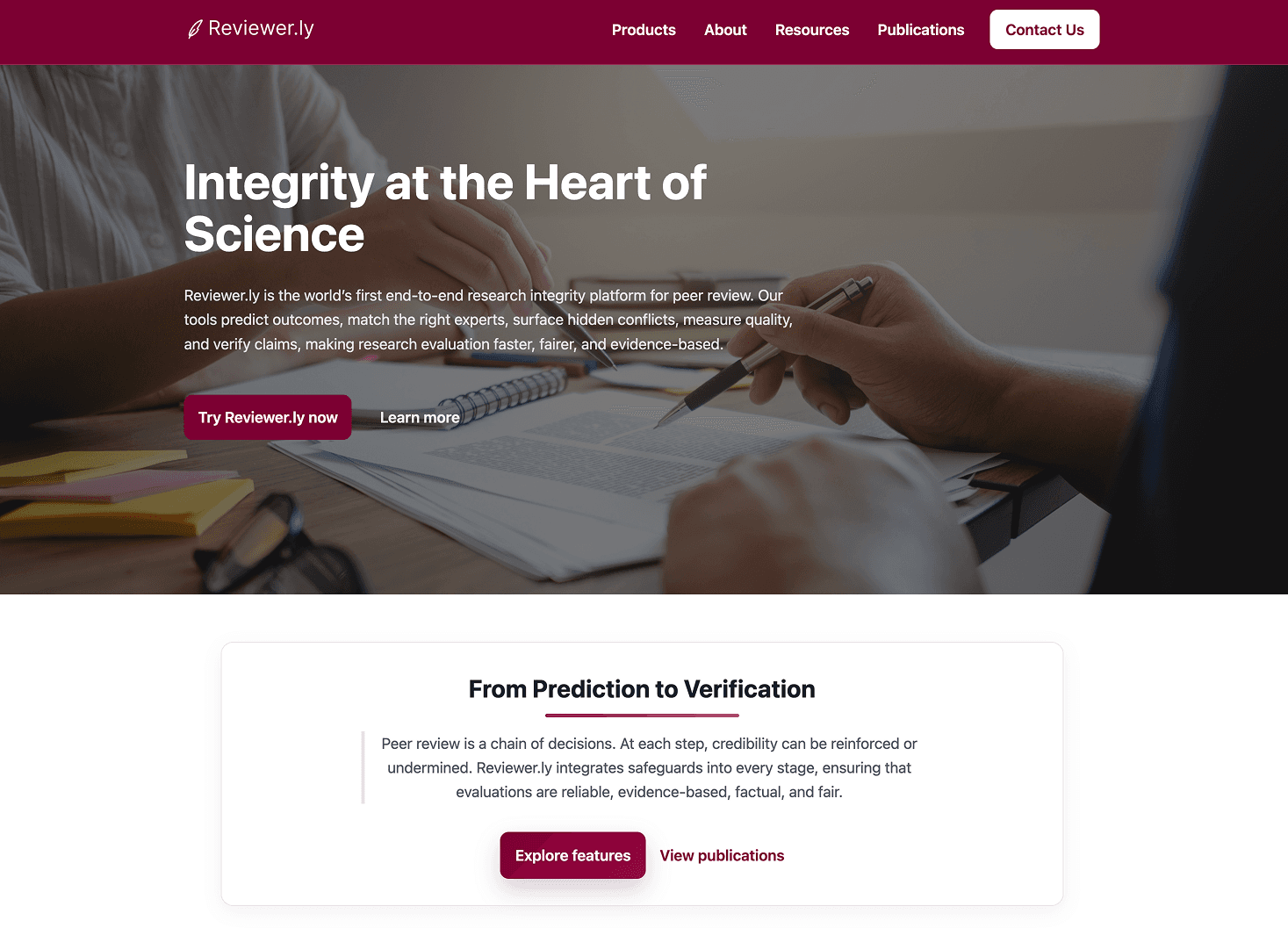 Reviewer.ly redesigned website homepage