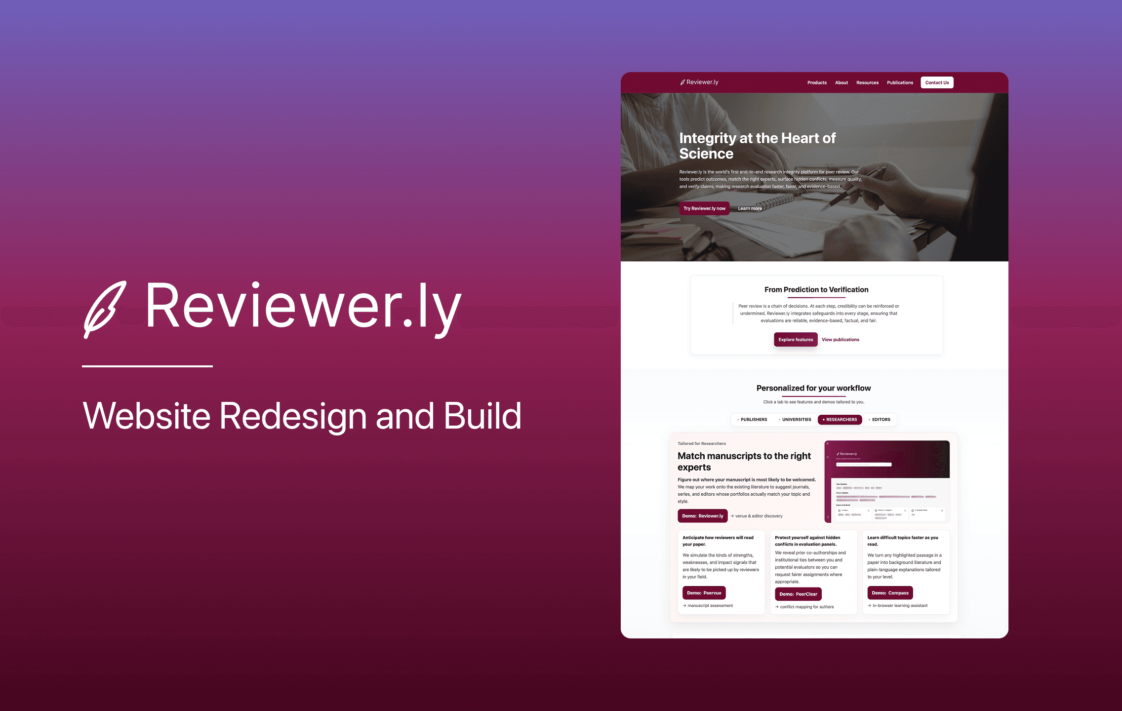 Reviewer.ly website redesign overview