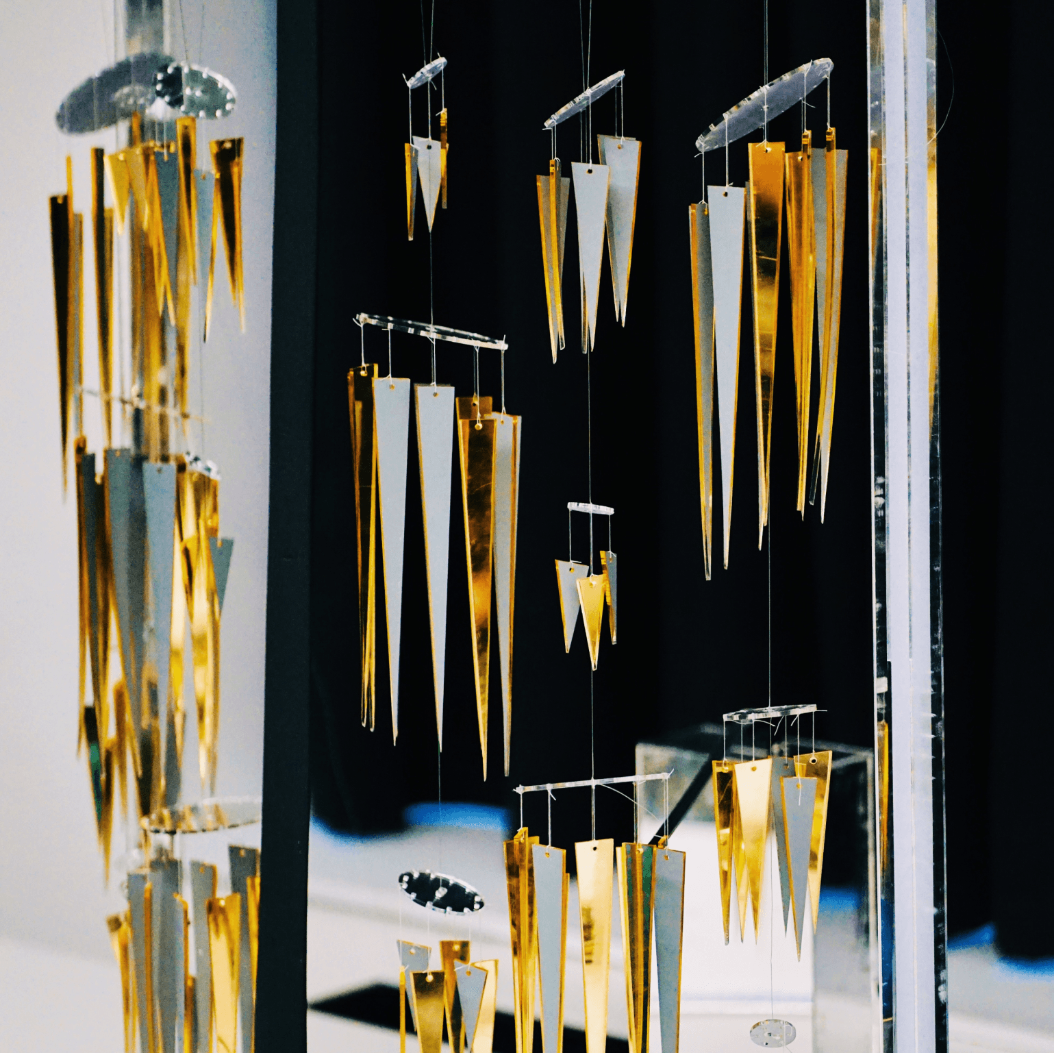 Ensemble of Six: acrylic chimes and striking mechanism