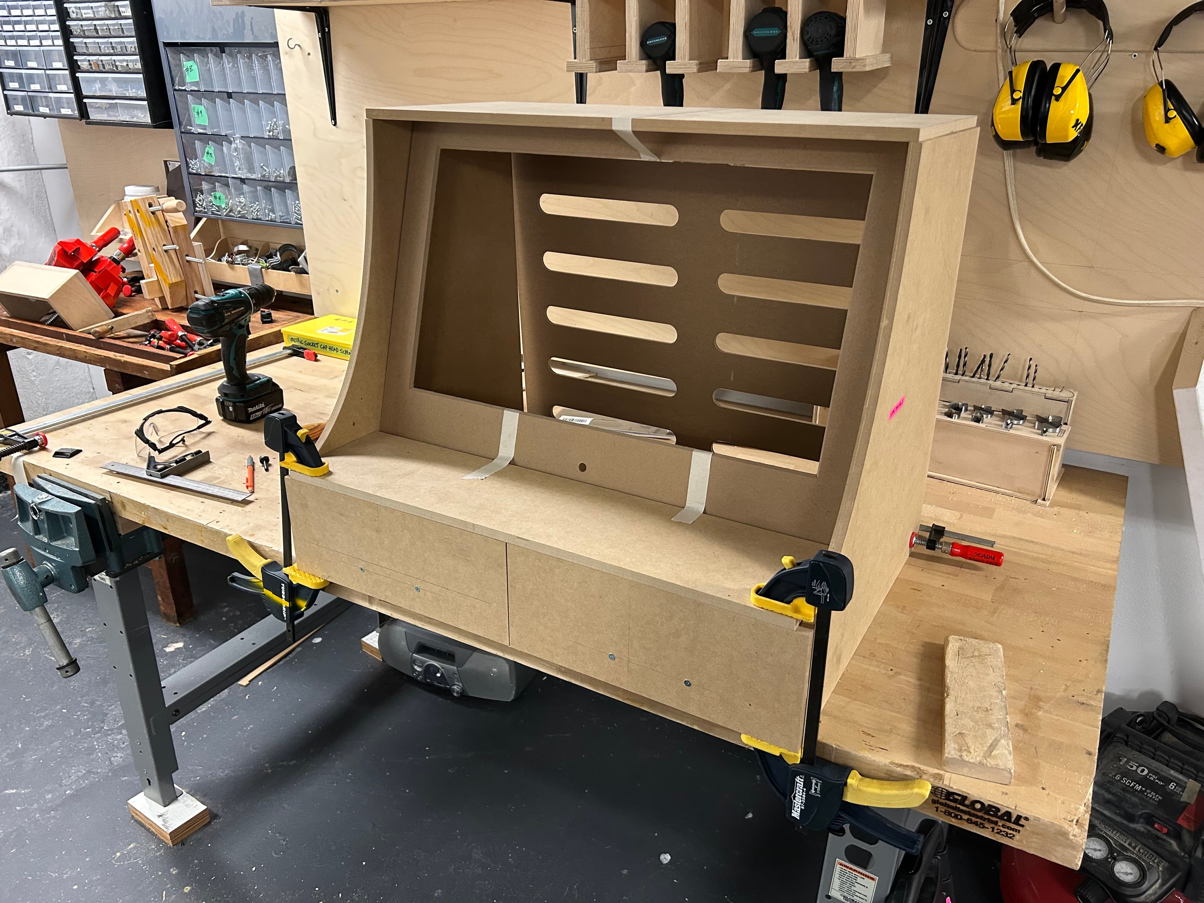 StoryForge cabinet mockup before finishing