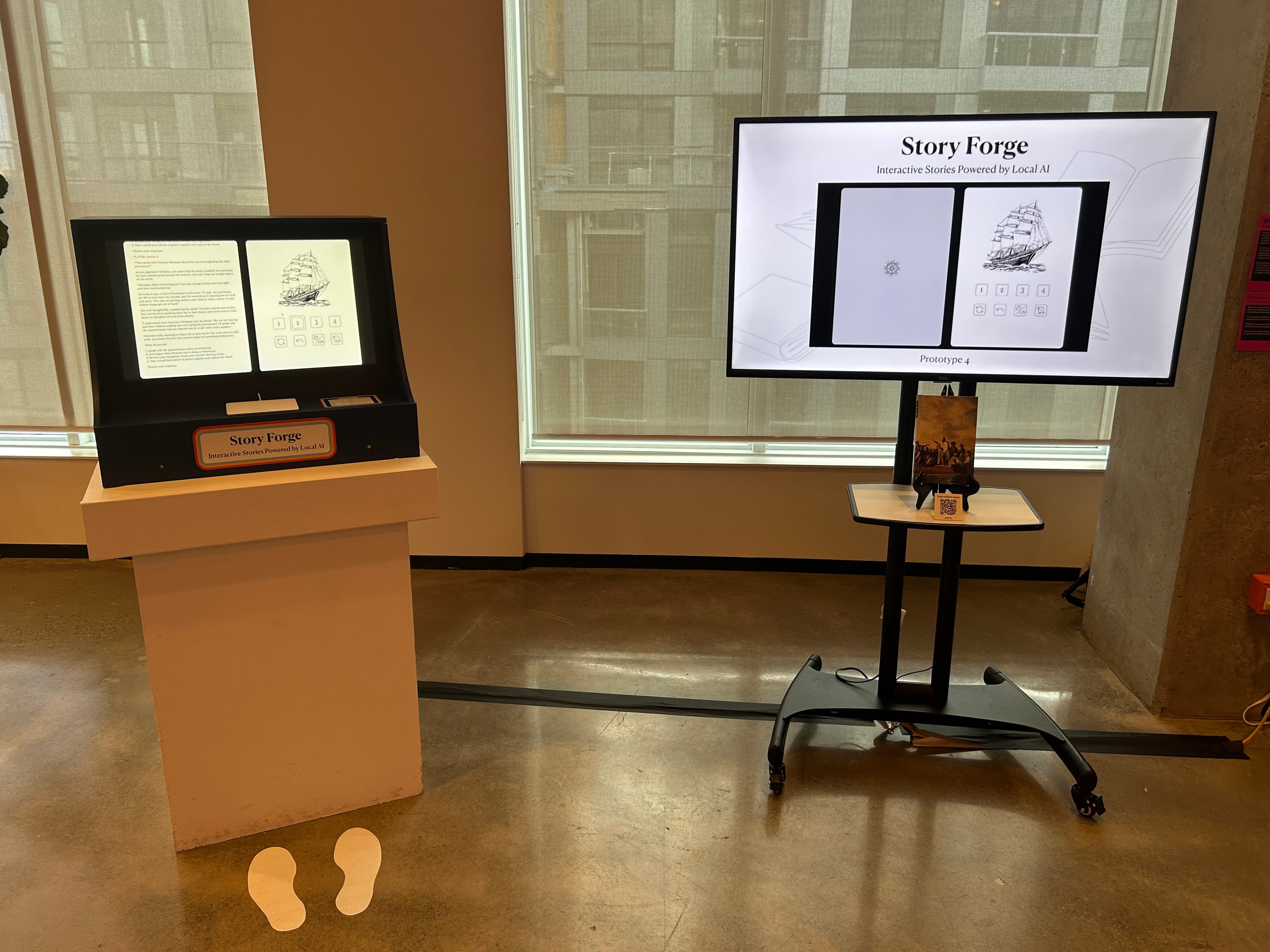 Final StoryForge exhibition setup at DFX 2025